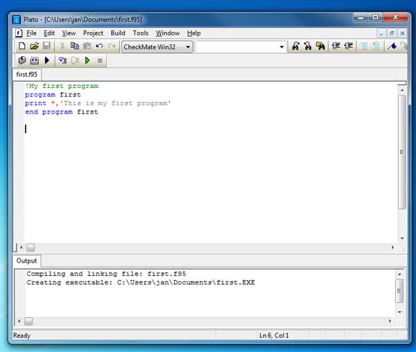 example of using makefile for windows intel fortran
